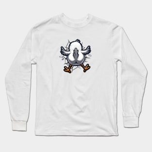 Funny Bird Crashes Into a Wall Long Sleeve T-Shirt